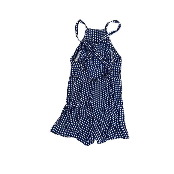 Privacy Please Orchard Romper Elysian Blue Plaid Revolve - Picture 3 of 11
